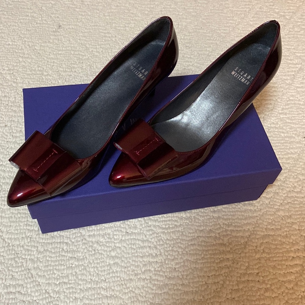 Stuart Weitzman Maroon Kitten Heels
